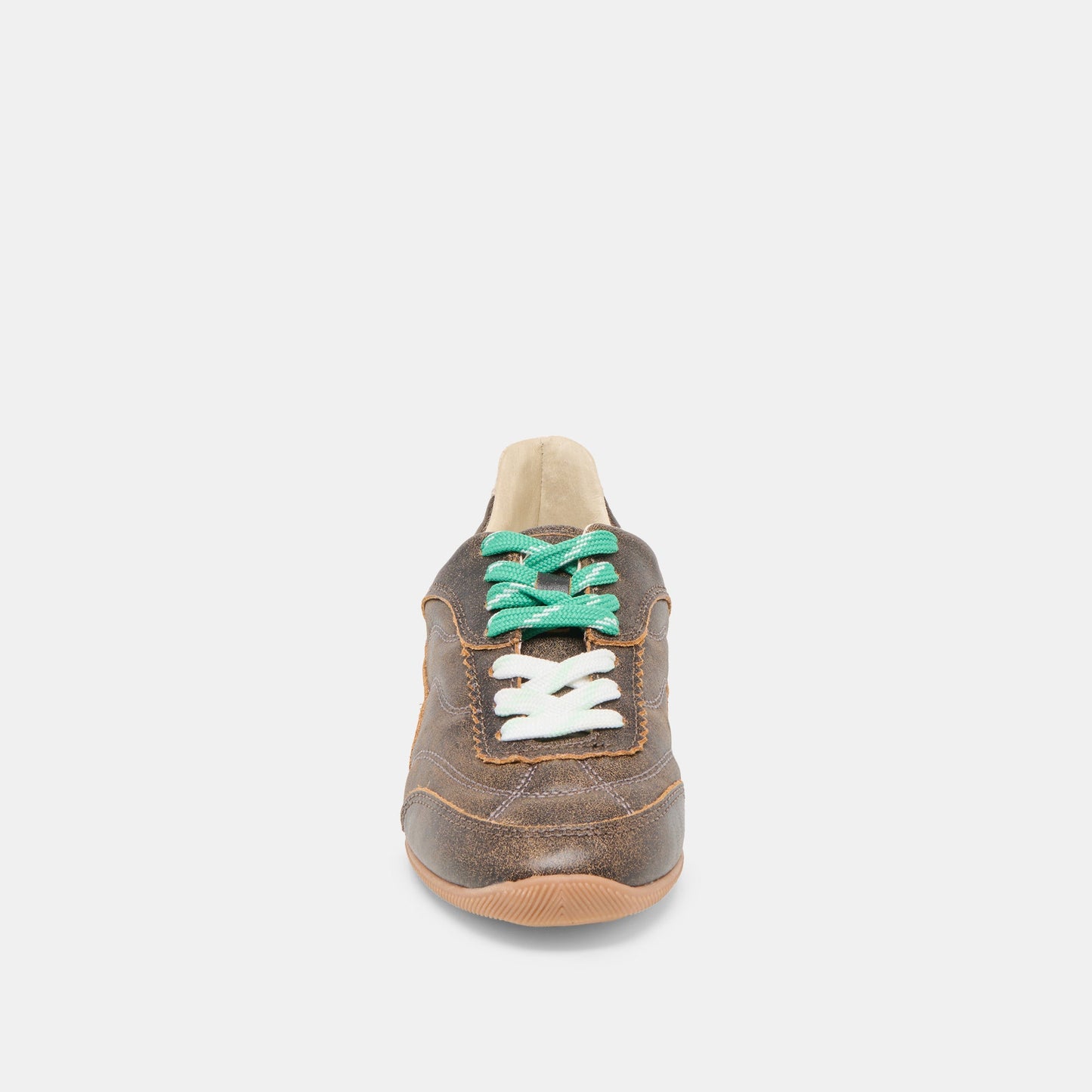 Dolce Vita Laini Brown Distressed Leather Sneakers