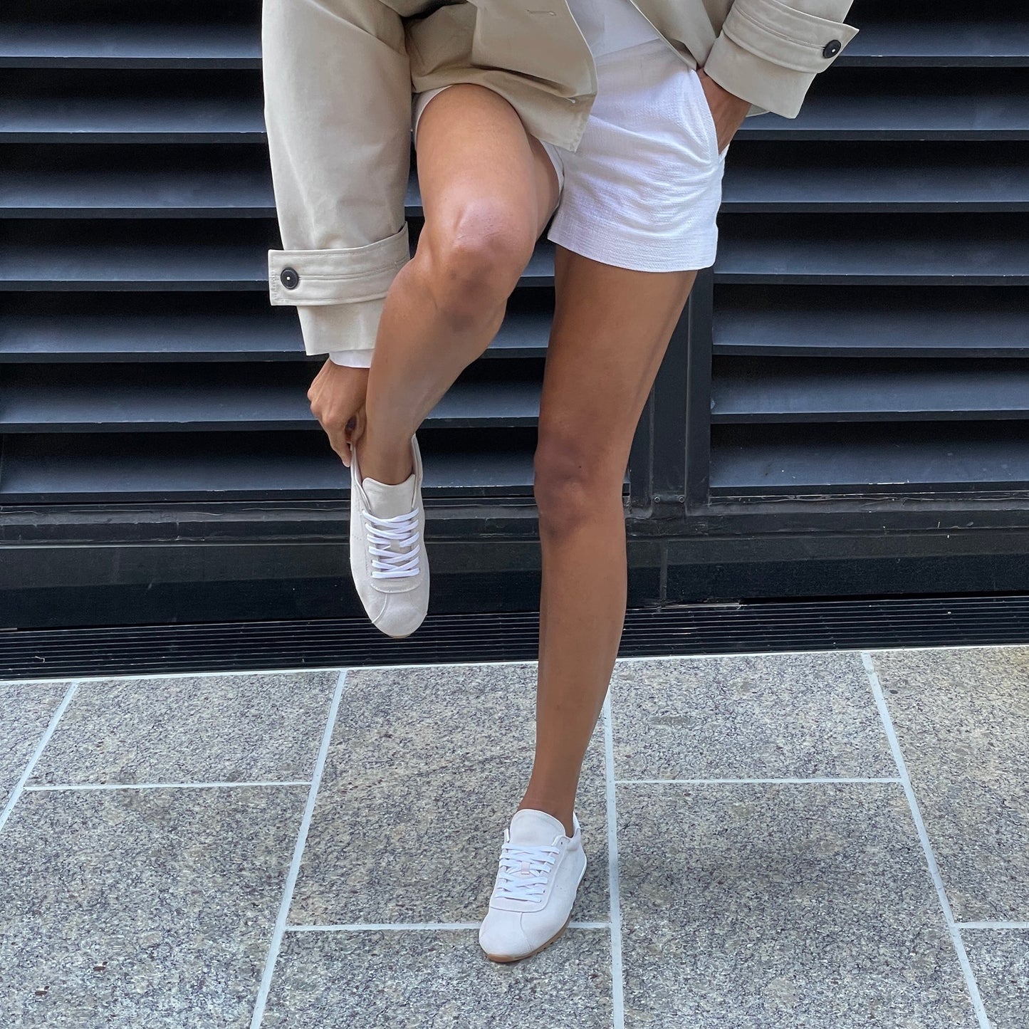 Dolce Vita Serina Ivory Suede Sneakers