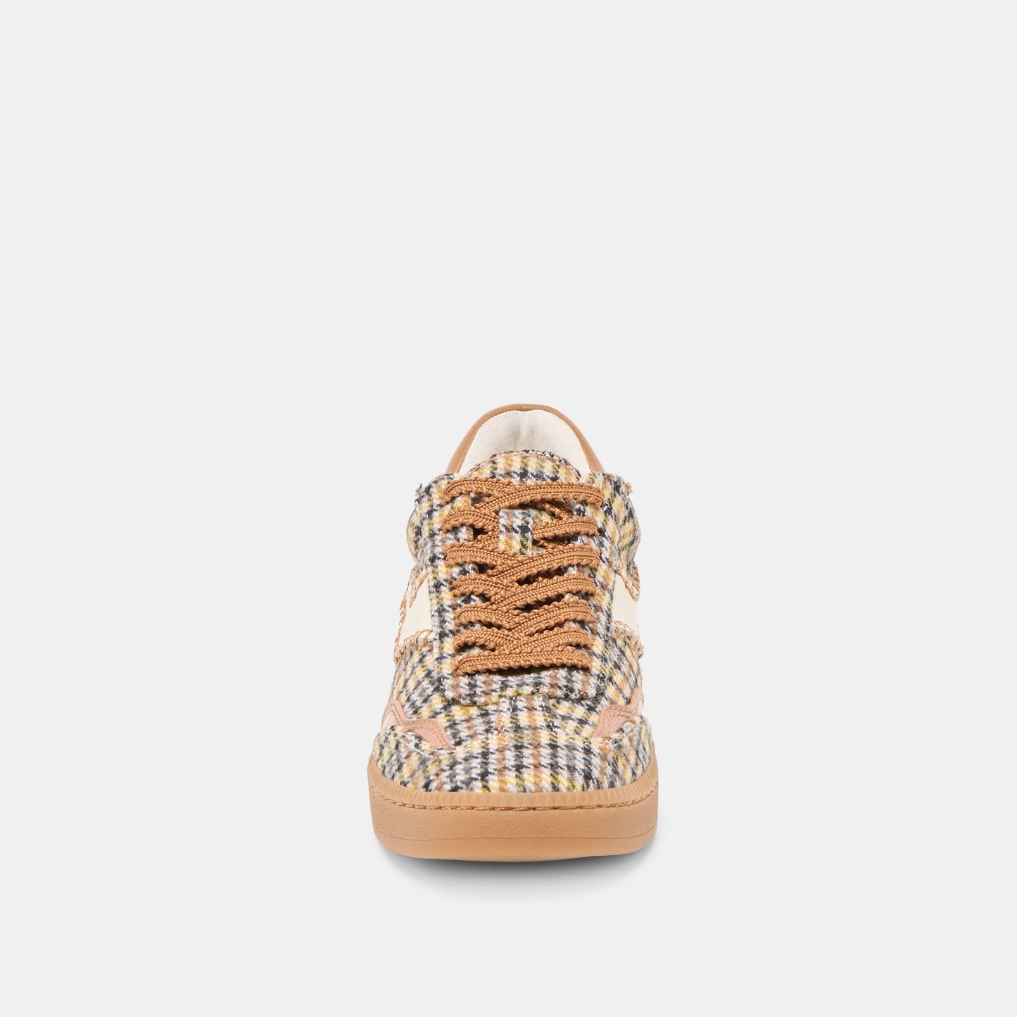 Dolce Vita Notice Stitch Yellow Plaid Tweed Sneakers