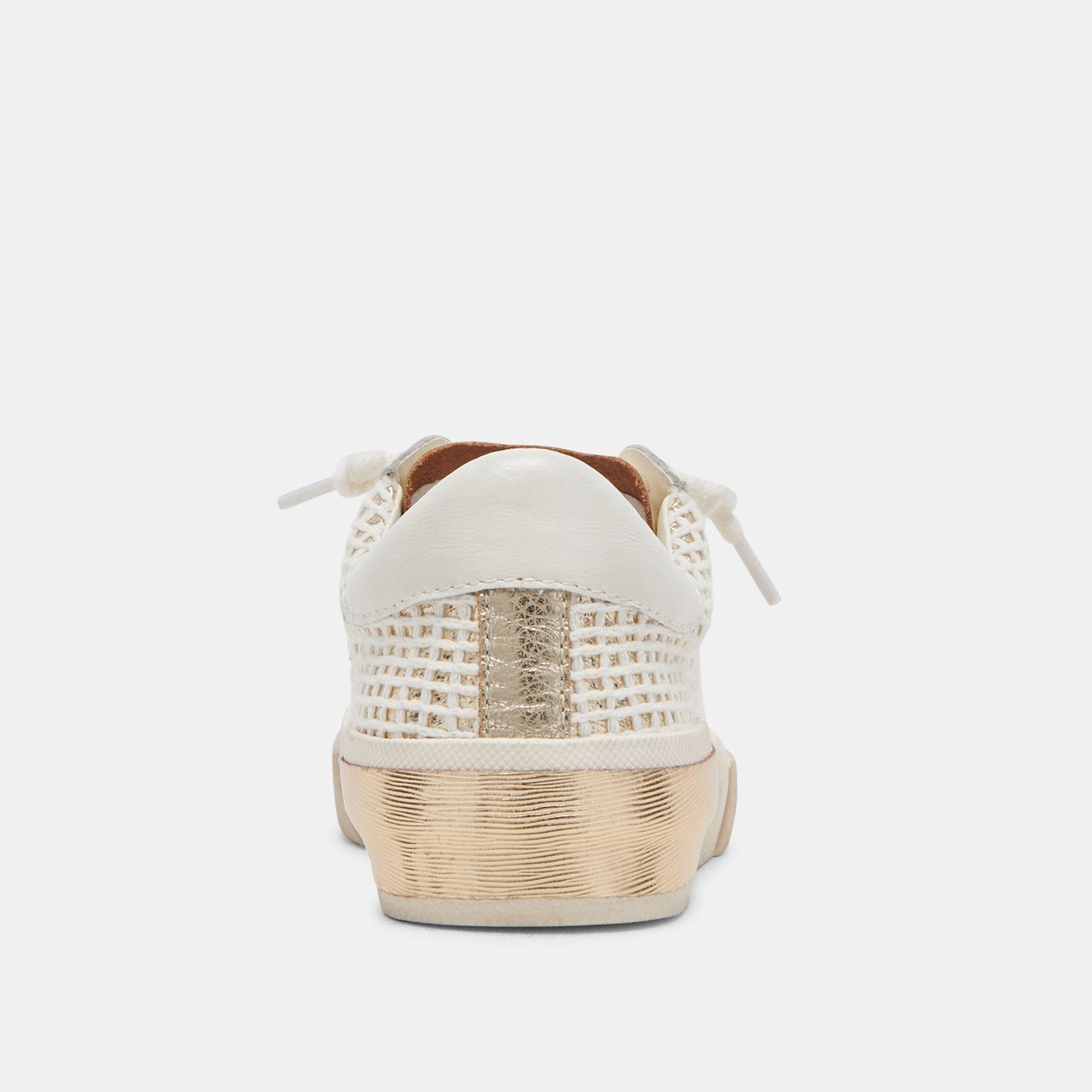 Dolce Vita Zina Bone Gold Woven Wide Sneakers