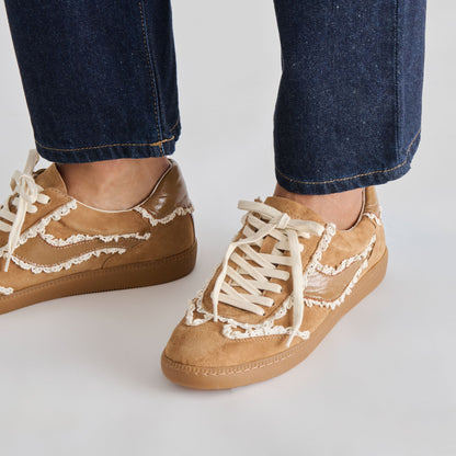 Dolce Vita Notice Lace Lt Brown Suede Sneakers