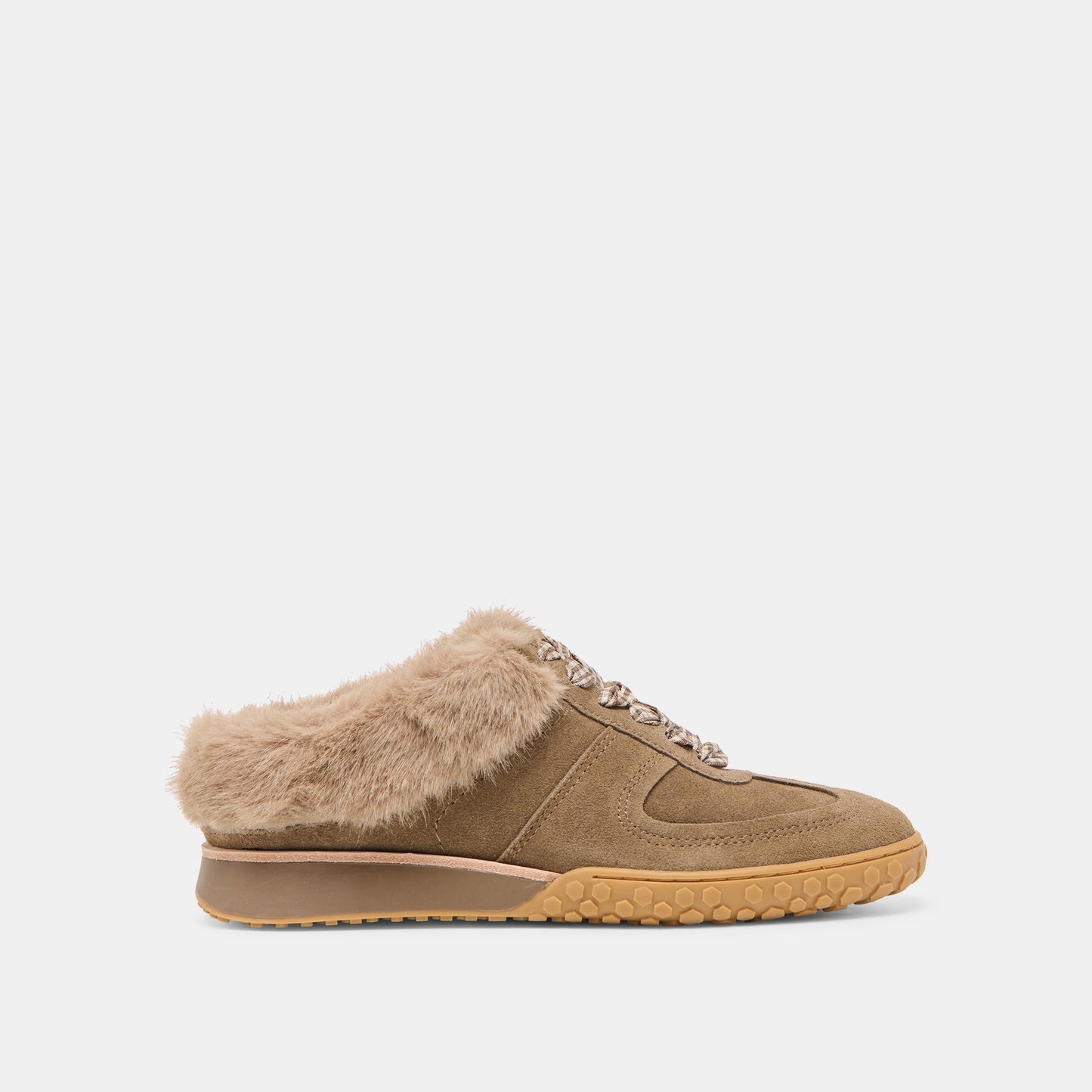 Dolce Vita Izzey Plush Olive Suede Sneakers