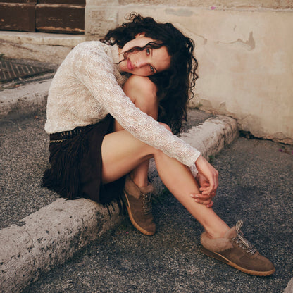 Dolce Vita Izzey Plush Olive Suede Sneakers