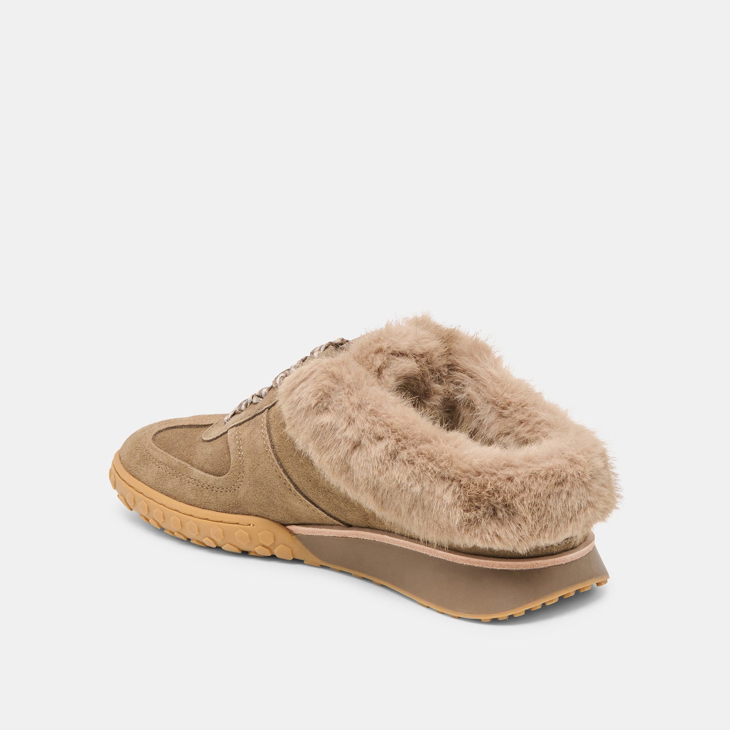 Dolce Vita Izzey Plush Olive Suede Sneakers