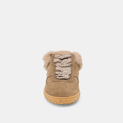 Dolce Vita Izzey Plush Olive Suede Sneakers