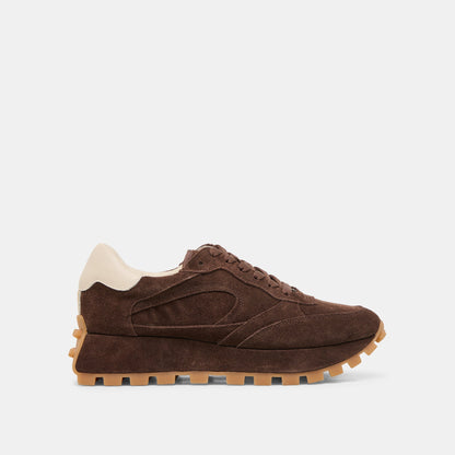 Dolce Vita Tricia Dk Brown Suede Sneakers