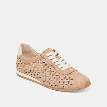 Dolce Vita DANIE EYELET PERF SNEAKERS CAMEL SUEDE