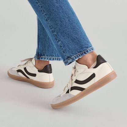 Dolce Vita Rebel White Black Leather Sneakers