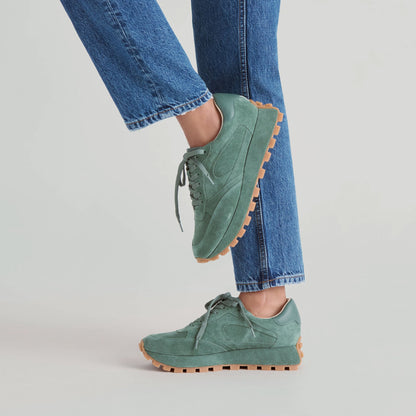Dolce Vita Tricia Dk Green Suede Sneakers