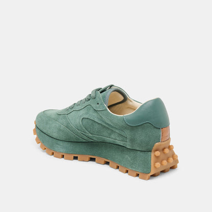 Dolce Vita Tricia Dk Green Suede Sneakers
