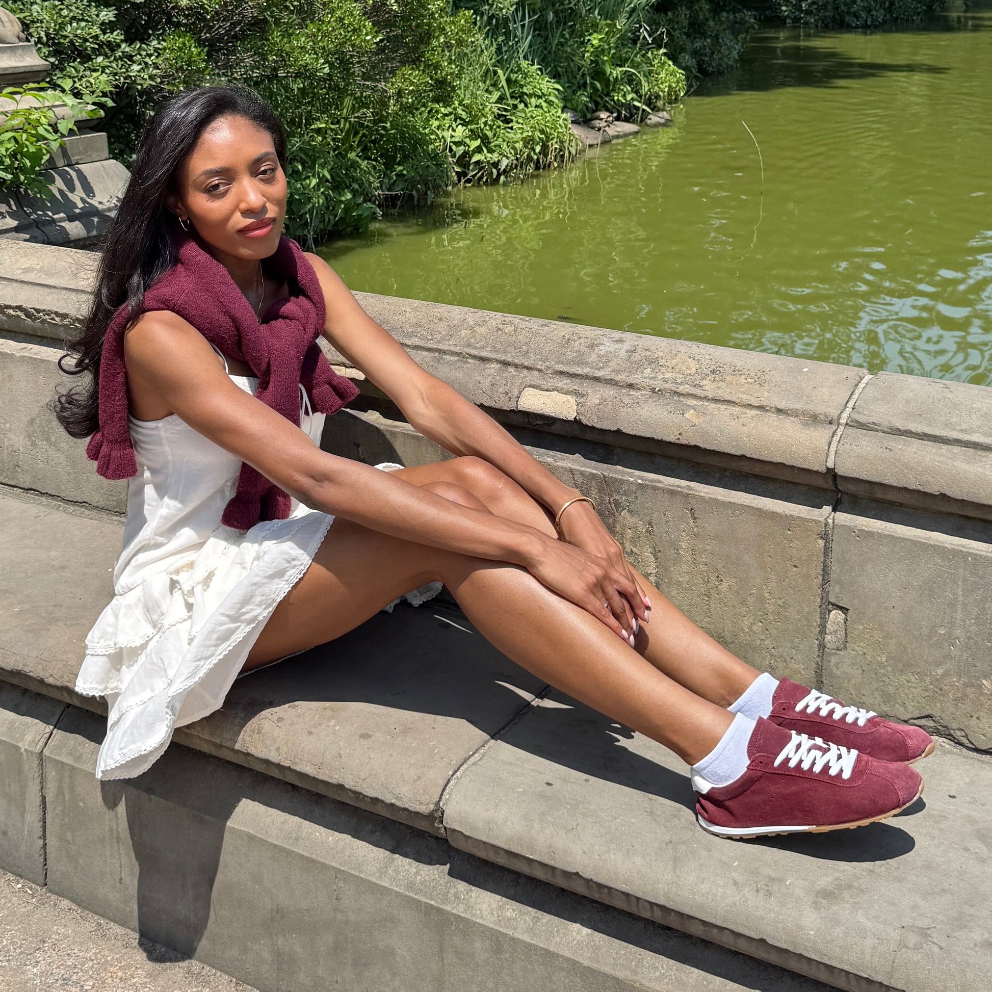 Dolce Vita Serina Burgundy Suede Sneakers