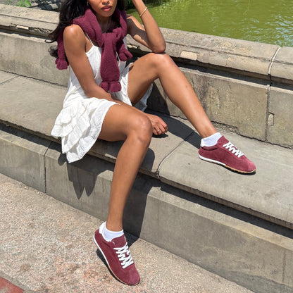 Dolce Vita Serina Burgundy Suede Sneakers