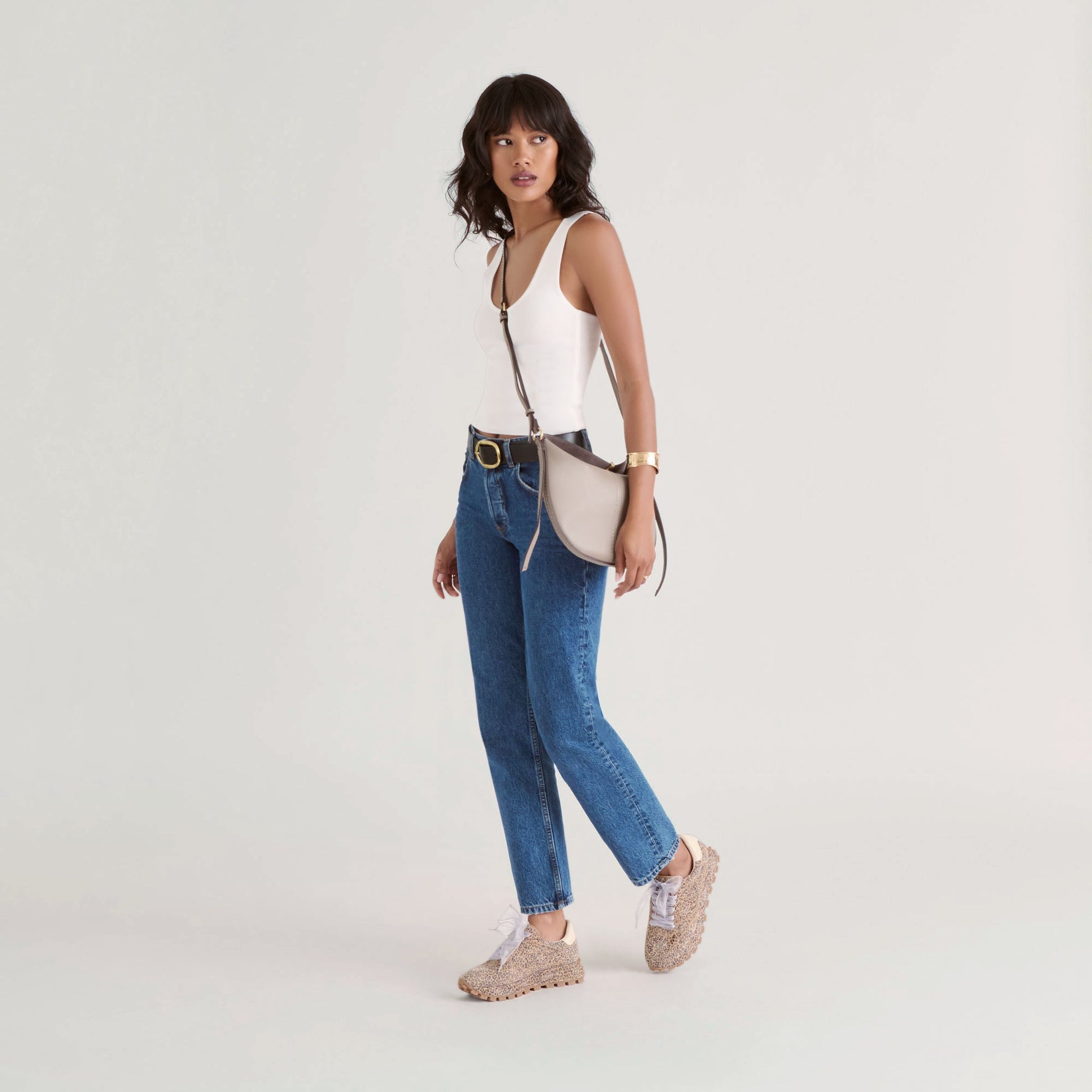 Dolce Vita Tricia Tan Leopard Printed Suede Sneakers
