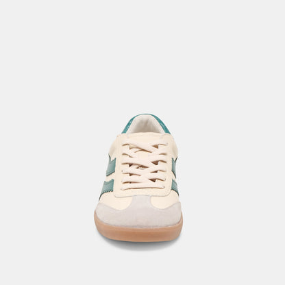 Dolce Vita Merit White Green Leather Sneakers