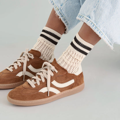 Dolce Vita Rebel Pecan Suede Sneakers