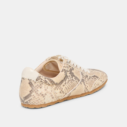 Dolce Vita Dorie Natural Snake Embossed Leather Sneakers