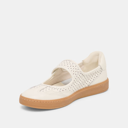 Dolce Vita Nanet White Perforated Leather Sneakers