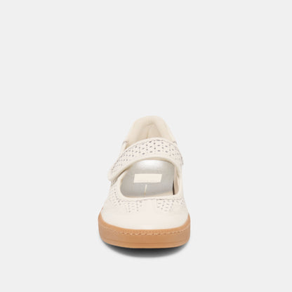 Dolce Vita Nanet White Perforated Leather Sneakers