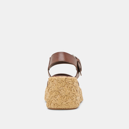 Dolce Vita Auri Dk Brown Leather Wedges