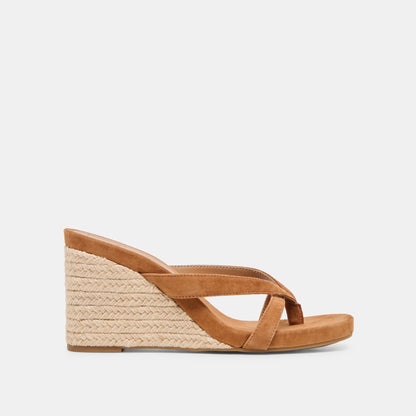 Dolce Vita Helan Espadrille Brown Suede Wedges