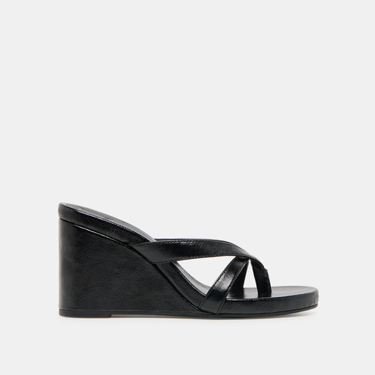 Dolce Vita Helan Black Leather Wedges