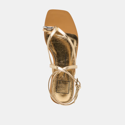 Dolce Vita Tyrice Gold Leather Sandals