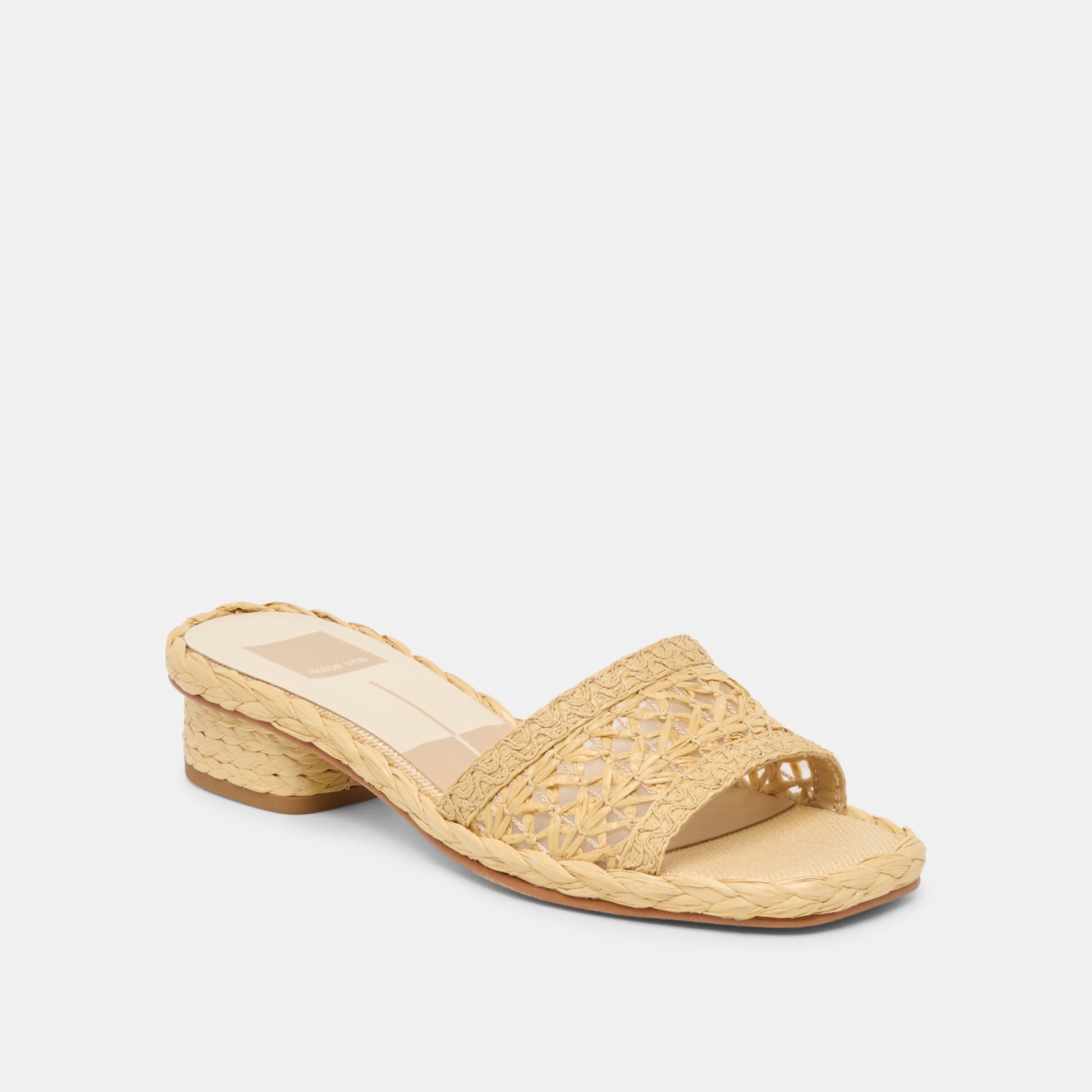 Dolce Vita Dixi Lt Natural Cross Hatch Raffia Sandals
