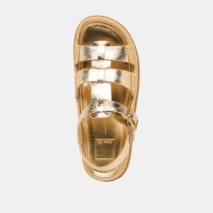 Dolce Vita Shenna Gold Distressed Leather Sandals