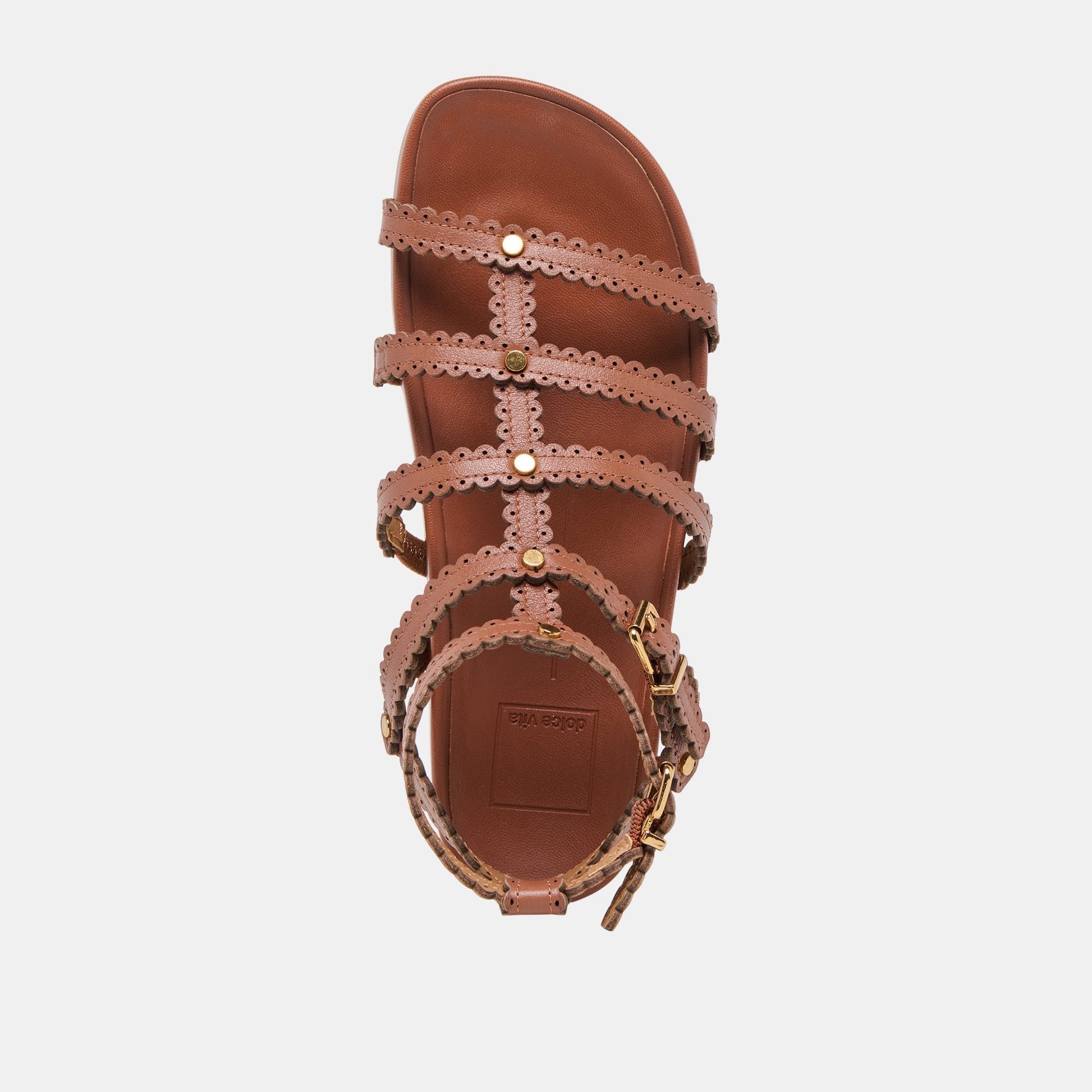 Dolce Vita Susana Cognac Leather Sandals