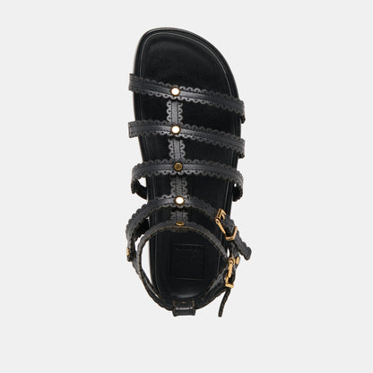 Dolce Vita Susana Black Leather Sandals