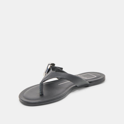 Dolce Vita Rossa Black Leather Sandals