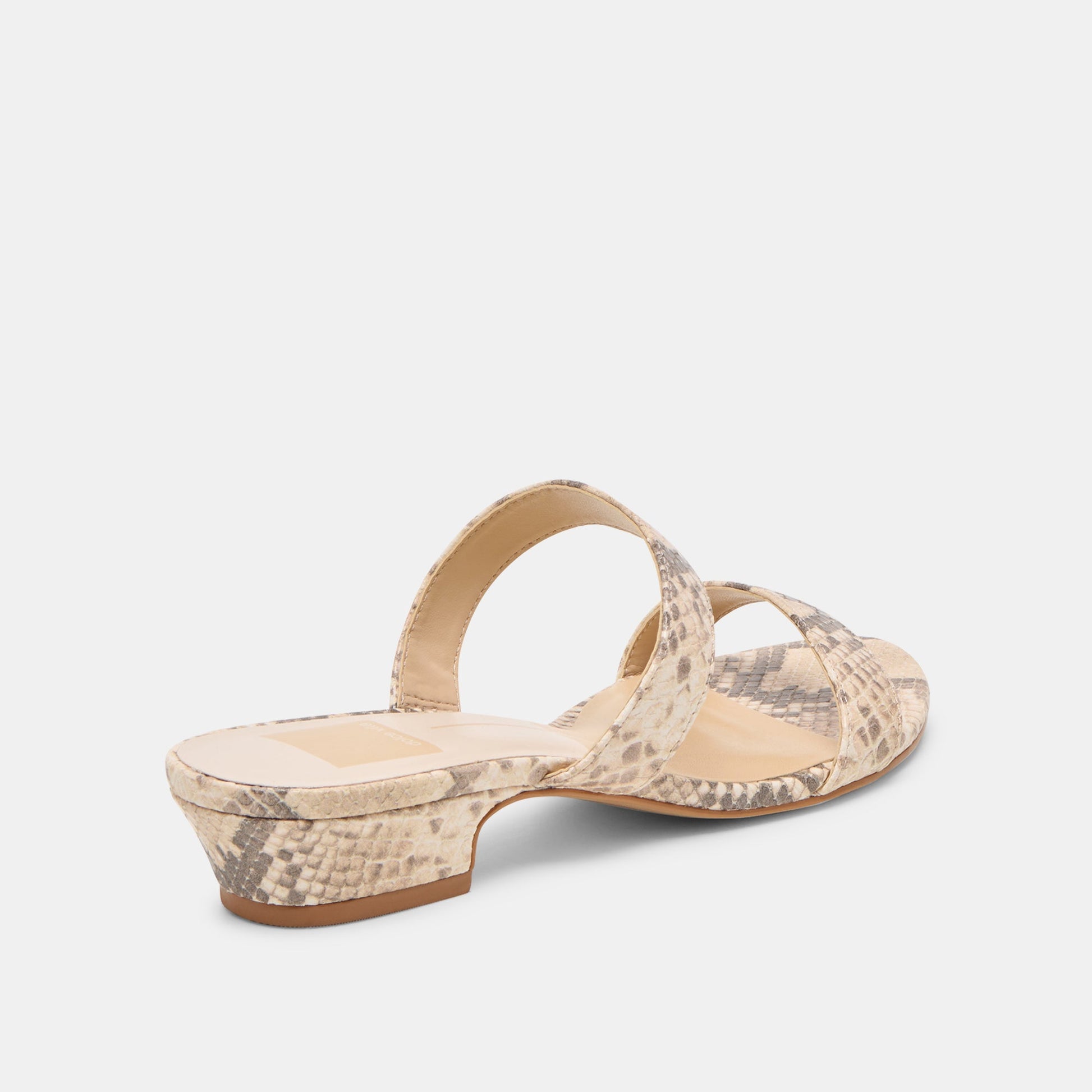 Dolce Vita Kamile Natural Snake Embossed Leather Sandals