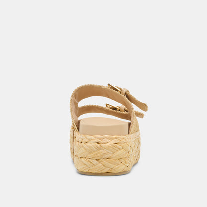 Dolce Vita Falyn Lt Natural Woven Raffia Sandals