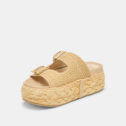 Dolce Vita Falyn Lt Natural Woven Raffia Sandals