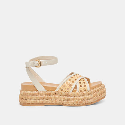 Dolce Vita WRILEY SANDALS CREME WOVEN RAFFIA