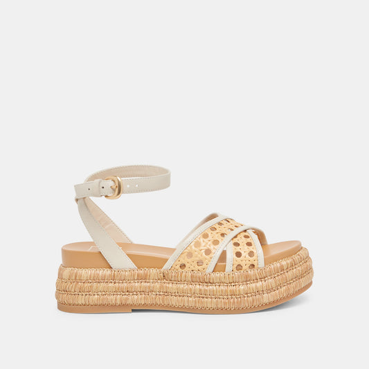 Dolce Vita WRILEY SANDALS CREME WOVEN RAFFIA