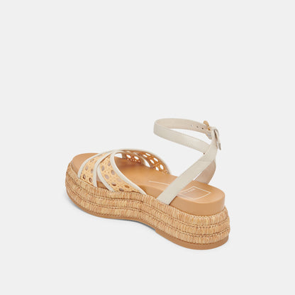 Dolce Vita WRILEY SANDALS CREME WOVEN RAFFIA