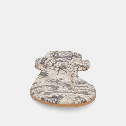 Dolce Vita LAYNEY SANDALS BLACK WHITE EMBOSSED SNAKE