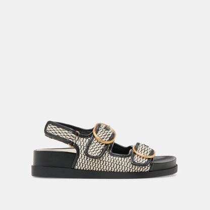 Dolce Vita STARLA SANDALS BLACK NATURAL RAFFIA