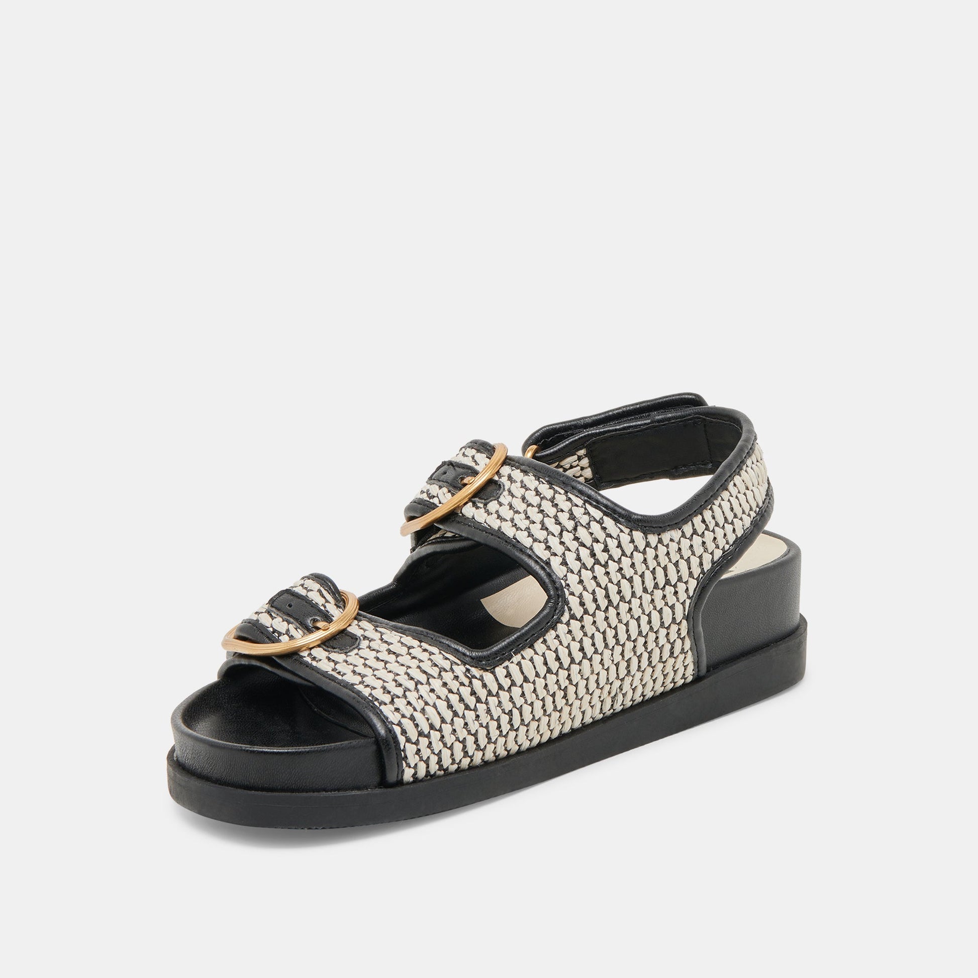 Dolce Vita STARLA SANDALS BLACK NATURAL RAFFIA