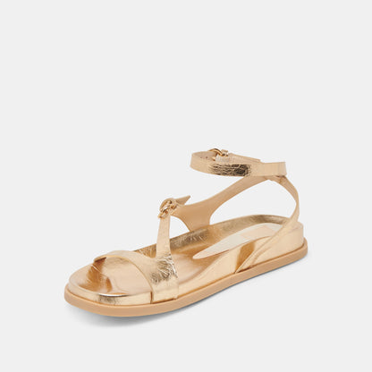Dolce Vita DARLIS SANDALS GOLD DISTRESSED LEATHER