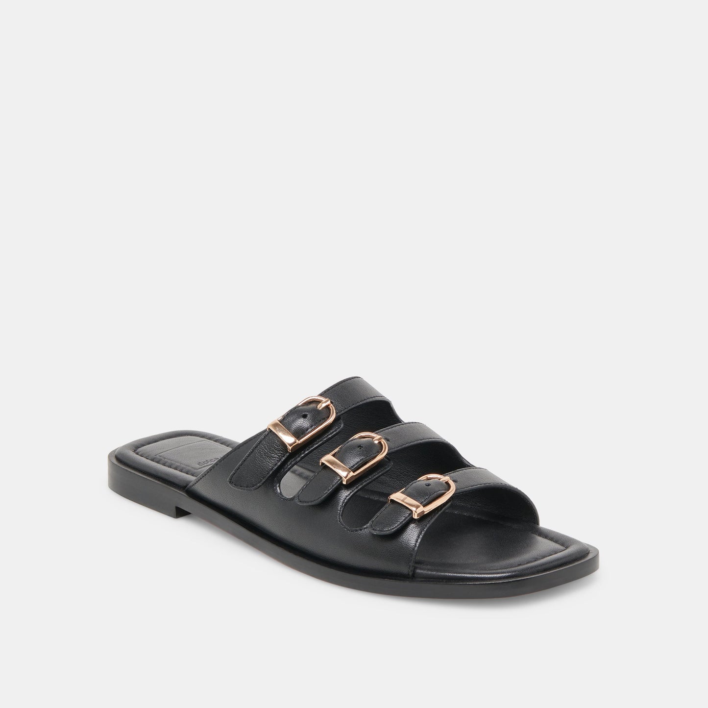 Dolce Vita Fin Black Leather Sandals