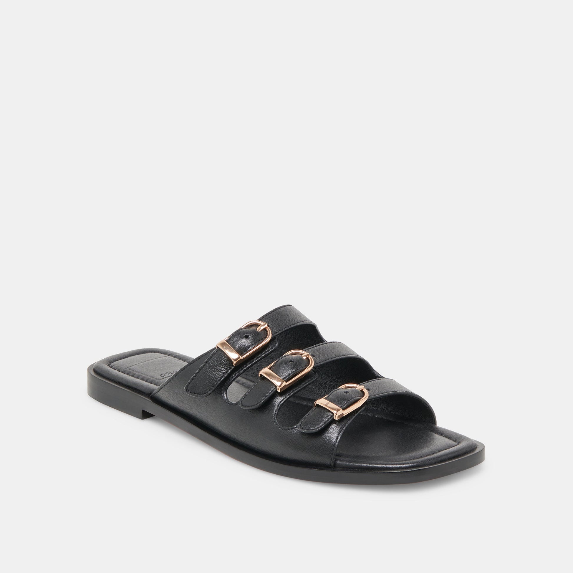 Dolce Vita Fin Black Leather Sandals