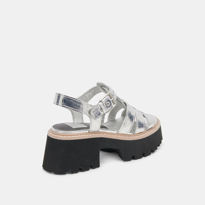 Dolce Vita LATICE SANDALS SILVER DISTRESSED LEATHER