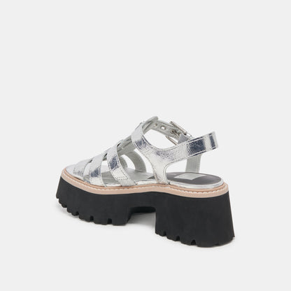 Dolce Vita LATICE SANDALS SILVER DISTRESSED LEATHER