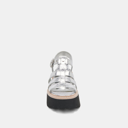 Dolce Vita LATICE SANDALS SILVER DISTRESSED LEATHER