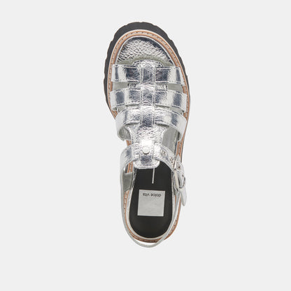 Dolce Vita LATICE SANDALS SILVER DISTRESSED LEATHER