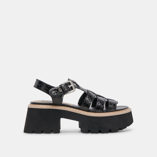Dolce Vita LATICE SANDALS MIDNIGHT EMBOSSED LEATHER
