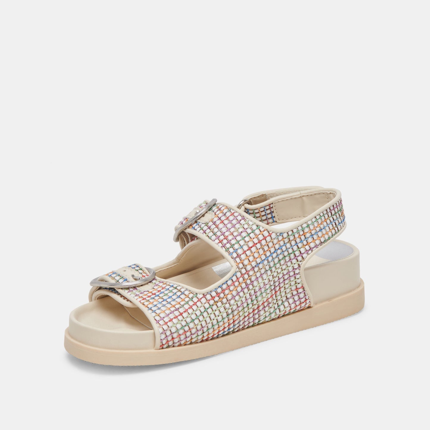 Dolce Vita STARLA PRIDE SANDALS WHITE MULTI RAFFIA