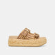 BROWN NATURAL WOVEN RAFFIA